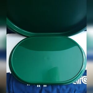 Tupperware Green Oval Serving Tray 12.5"x10.75"x1"